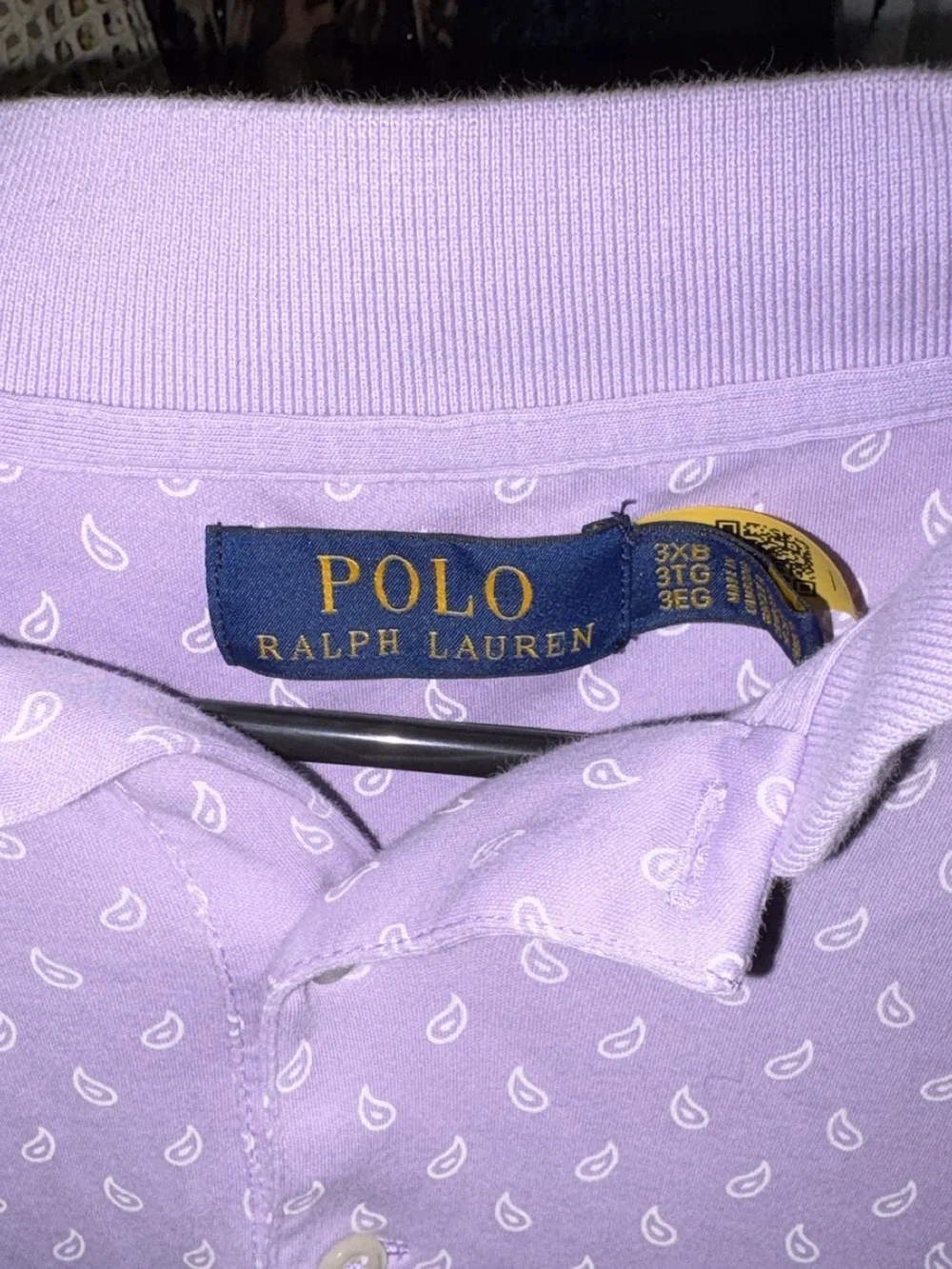 Ralph Lauren Men's Light Lavender Polo with Micro Pattern